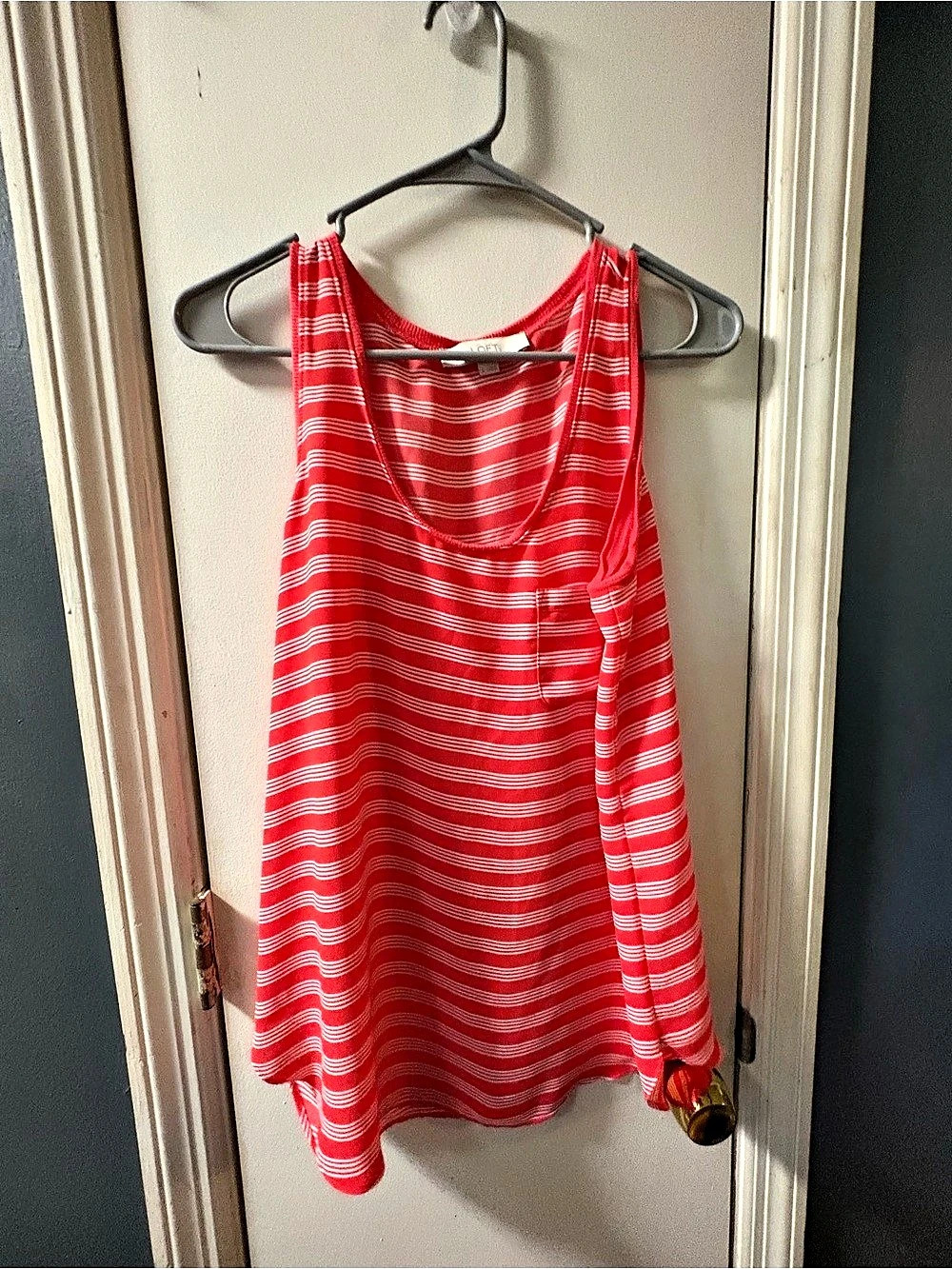 LOFT Red & White Striped Tank Top Size Small